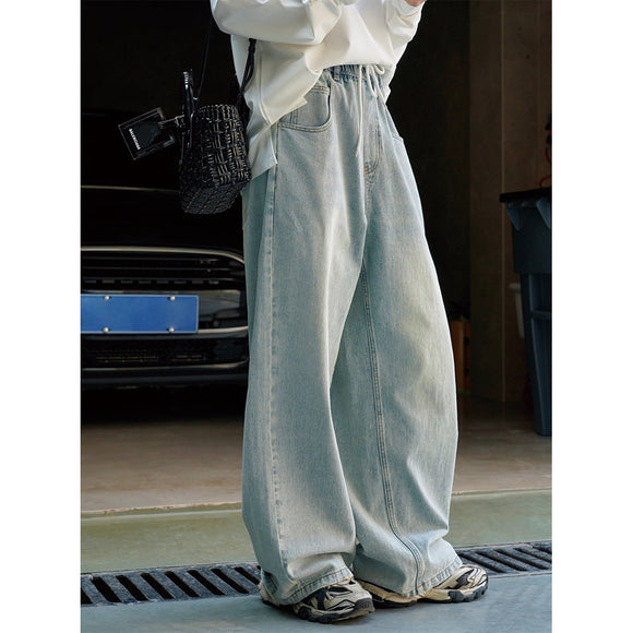 Women's Light Blue Casual Loose Pants - Relaxed and Comfortable Fit