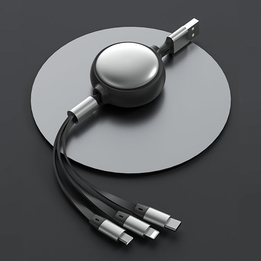 Cable USB 3 en 1 Retráctil - Micro USB, Type C y Lightning 2.4A - Image 4
