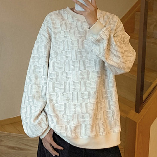 Sudadera Holgada con Cuello Redondo para Hombre