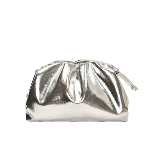 Bolso de Hombro Plateado con Textura Avanzada Estilo Dumpling - Image 6
