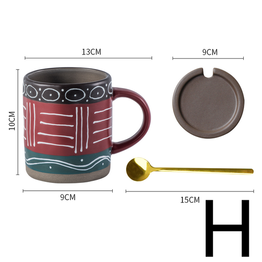 Taza de Café Artesanal Retro con Tapa - Image 9