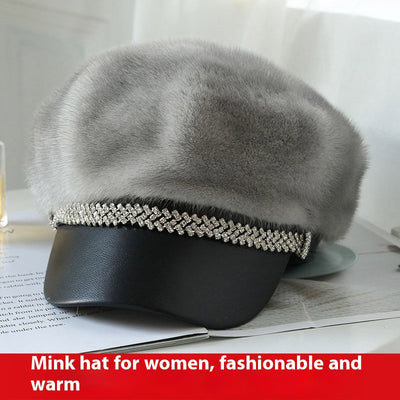 Boina de Piel de Visón para Mujer - Accesorio Elegante para Invierno - Image 10