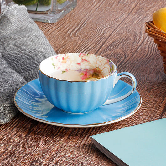 Taza de Café con Plato de Porcelana Fina Estampada - Diseño Calabaza Creativo - Image 6