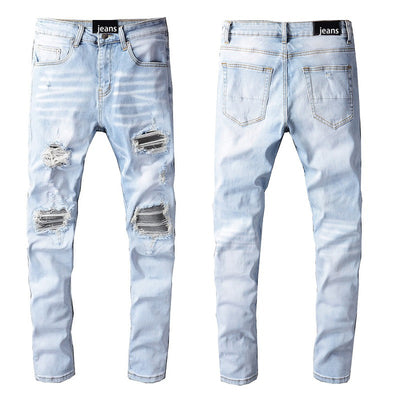 Jeans Azul Claro con Roturas Desgarradas