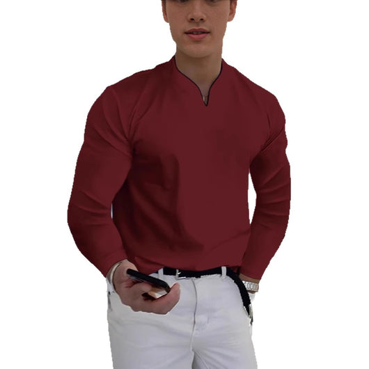 Camiseta Manga Larga Cuello V Transpirable para Hombre - Image 5