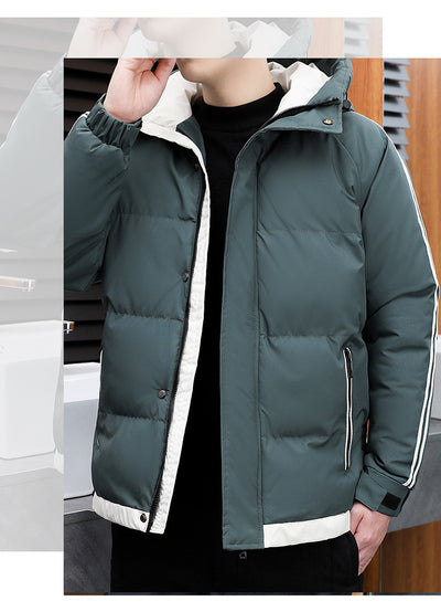 Chaqueta Cálida Acolchada Estilo Coreano con Capucha para Hombre - Image 15