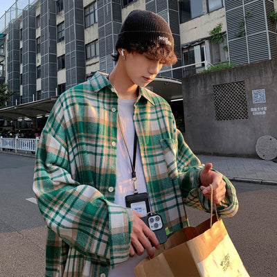 Camisa de Cuadros en Lana para Hombre - Manga Larga Otoño - Image 6