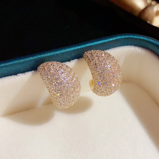 Aretes de Plata Esterlina con Circonia Cúbica en Forma de Gota – Diseño Coreano Exquisito - Image 2