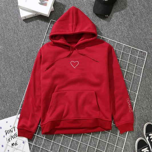 Sudadera con Capucha Love Bordado - Pullover Polar de Moda
