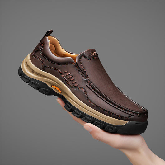 Zapatos de Cuero Casual Estilo Británico para Senderismo y Outdoor