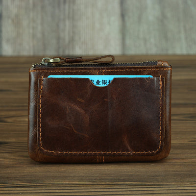 Monedero Compacto de Cuero Crazy Horse Estilo Retro para Hombre - Image 3