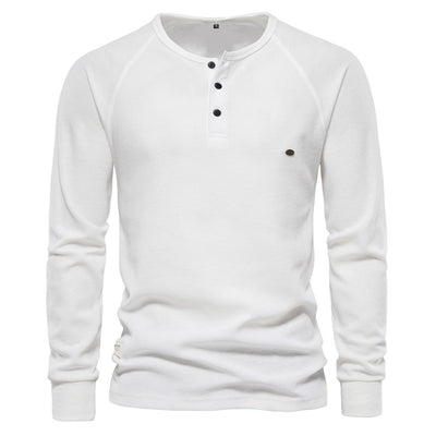 Henley Casual de Manga Larga para Hombre - Base Layer Versátil - Image 3