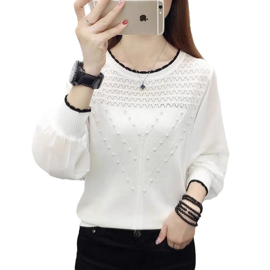 Blusa Térmica de Seda de Hielo Tejida Manga Larga Cuello Redondo - Image 5