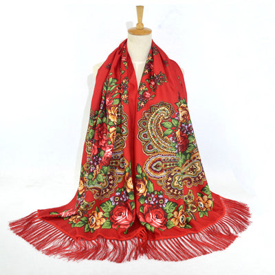 Pañuelo Étnico Largo con Borlas Estampado para Viajes - Image 5