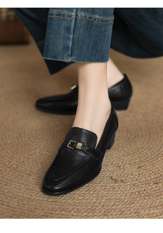 Zapatos de Cuero Británicos con Tacón Bajo de 3cm - Estilo Casual Primavera para Mujer - Image 13