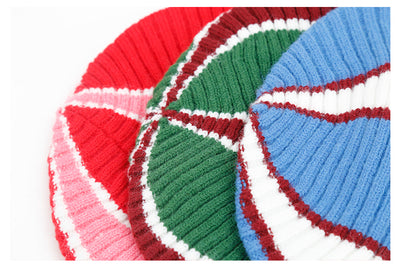 Gorro Tejido Rayado Colorblock Estilo Occidental - Image 18