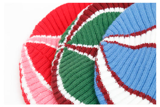 Gorro Tejido Rayado Colorblock Estilo Occidental - Image 18