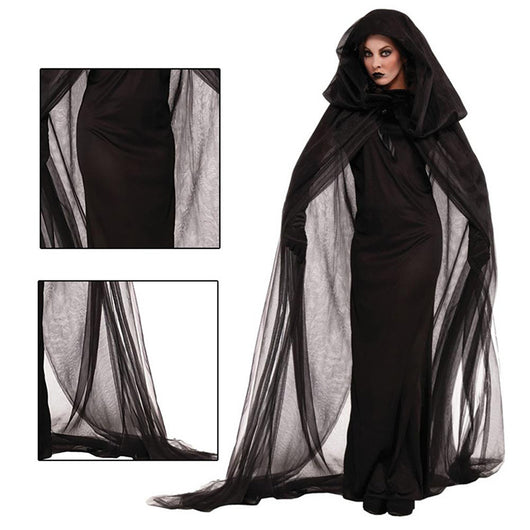 Disfraz de Bruja Gótica Largo Negro - Vestido de Vampira para Halloween y Día de Muertos - Image 6