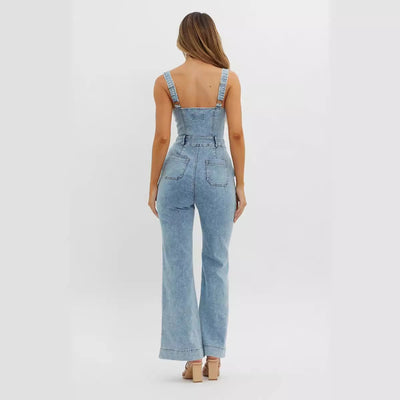 Pantalón Vaquero Slim con Tirantes Ajustables - Image 3