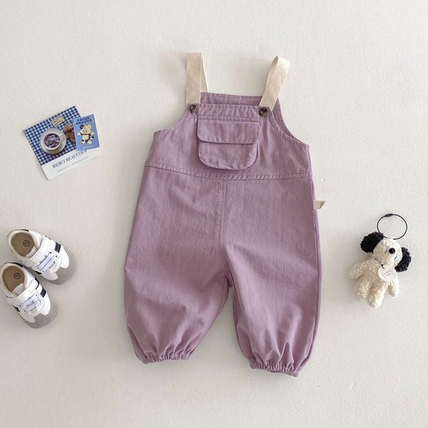 Overol Infantil Estilo Occidental con Contraste de Colores - Pantalón Coreano para Niños y Niñas - Image 6