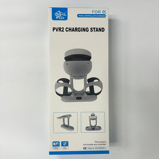 White ABS charging and storage stand for PS VR2 handles and glasses, with a U-shaped support and two charging docks. - Image 16