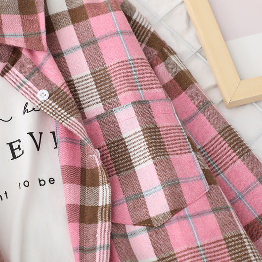 Camisa a Cuadros Casual con Textura Cepillada para Mujer - Image 18
