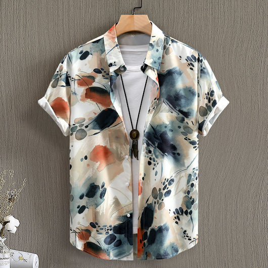 Camisa Manga Corta Hombre con Estampado Digital de Moda - Image 7