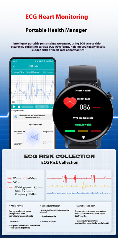Pulsera Inteligente con Monitor de ECG y Glucosa - Control de Salud 24/7 - Image 47