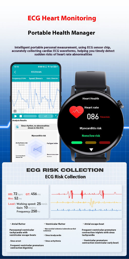 Pulsera Inteligente con Monitor de ECG y Glucosa - Control de Salud 24/7 - Image 47