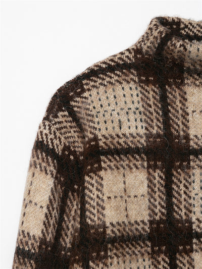 Suéter Cuadros Holgado con Textura Arenada para Mujer - Image 9