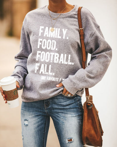 Suéter Estampado con Letras Cuello Redondo - Pullover Versátil - Image 10