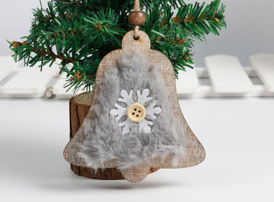 Adorno Navideño Campana de Árbol con Sombrero de Fieltro y Madera - Image 10