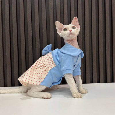 Falda con Lunares y Moño para Gato sin Pelo - Image 3