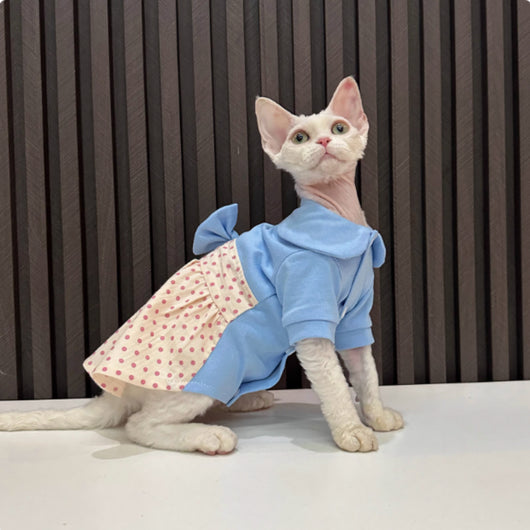 Falda con Lunares y Moño para Gato sin Pelo - Image 3