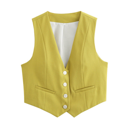 Chaleco Multicolor Suelto con Botones Decorativos Versátil para Mujer - Image 10