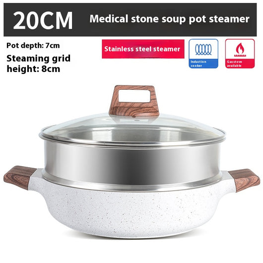 Olla para Sopa de Acero Inoxidable Gran Capacidad con Piedra de Arroz - Image 9