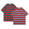 Playera Retro Japonesa a Rayas Oversized Manga Corta