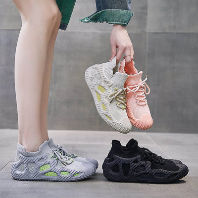 Tenis Deportivos Mujer Fly Knit con Suela Gruesa - Image 12