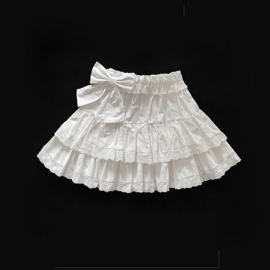 Falda Encaje Blanco Marfil Versátil - Prenda Básica Elegante