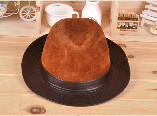 Sombrero de Ala Ancha en Cuero y Piel de Oveja - Image 3