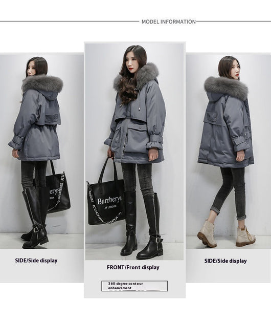 Abrigo de Algodón Suelto Mujer Largo Invierno - Image 11