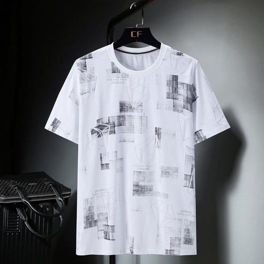 Playera Fresca Ice Silk Cuello Redondo Manga Corta Suelta - Image 18