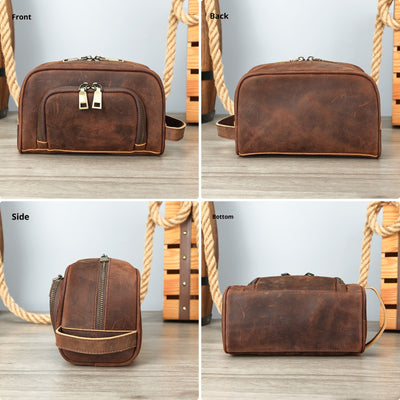 Bolso Retro Cuero Crazy Horse Neutro Multifuncional - Image 3