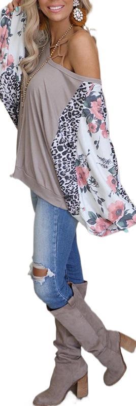 Blusa Casual Suelta de Manga Larga con Estampado para Mujer - Image 9
