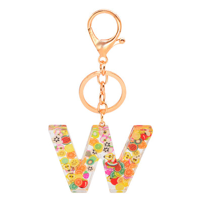 Llavero de Resina con Letras y Frutas - Diseño Europeo Moderno - Image 24