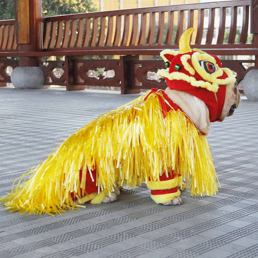 Disfraz de Danza del León para Mascotas - Transformación de Año Nuevo - Image 10