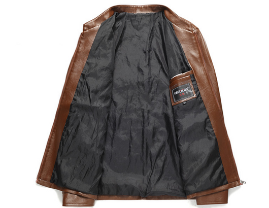 Chaqueta de Cuero PU con Cierre Delgada para Hombre - Image 6