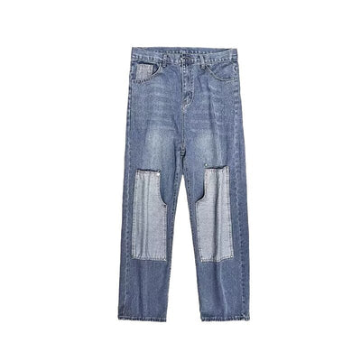 Jeans Vintage Americano con Parches para Hombre - Estilo Trendy - Image 5
