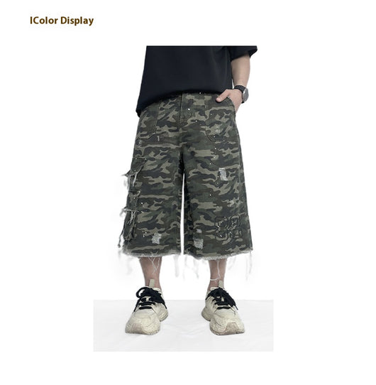 Shorts de Trabajo Camuflaje Pierna Ancha - Estilo Casual Moderno - Image 9