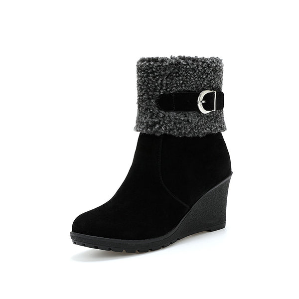 Botas de Gamuza con Cuña y Cierre Lateral para Mujer - Image 3